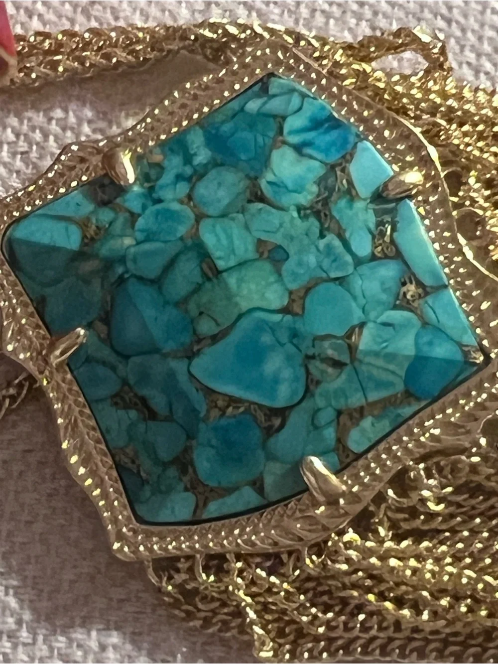 Kendra Scott Gold-Tone Turquoise Stone Fringe Necklace & Earrings Set